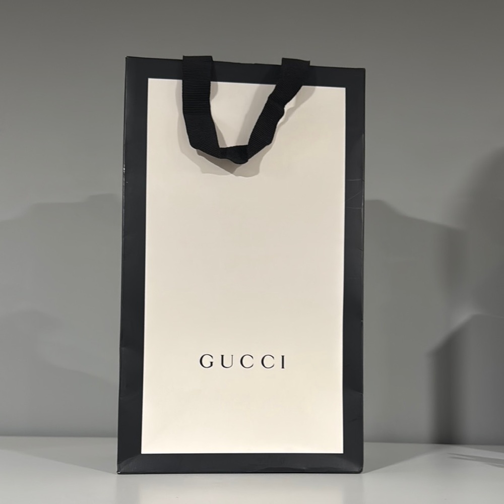 Gucci Black and White Shopping Bag